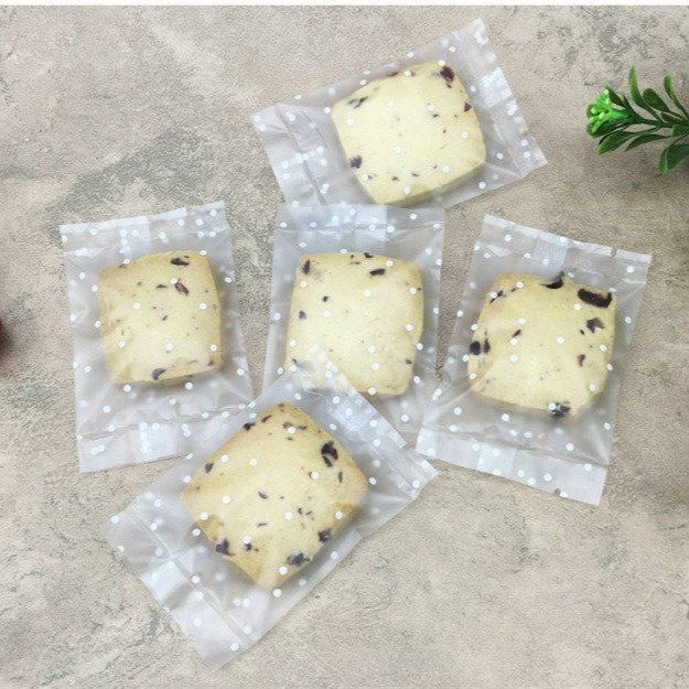 【嚴選SHOP】98入25/50/80/100克 白點點磨砂機封袋 蛋黃酥 餅乾袋 熱封袋月餅袋 平口包裝袋【D081】-細節圖5