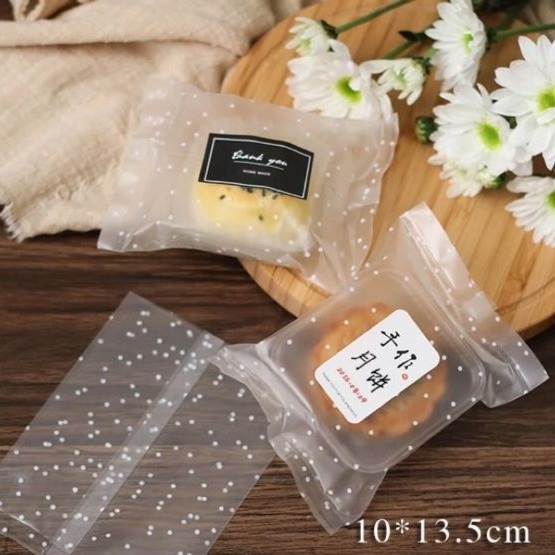 【嚴選SHOP】98入25/50/80/100克 白點點磨砂機封袋 蛋黃酥 餅乾袋 熱封袋月餅袋 平口包裝袋【D081】-細節圖8