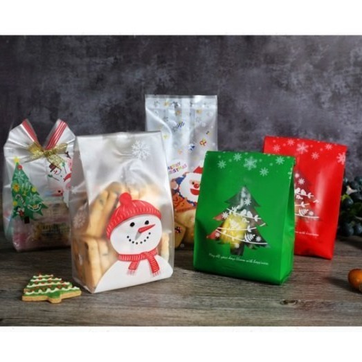 【嚴選SHOP】48入 多款聖誕機封袋 平口折邊 餅乾袋 熱封袋 磨砂包裝袋 點心 禮品 塑料 糖果 聖誕袋【X030】-細節圖3