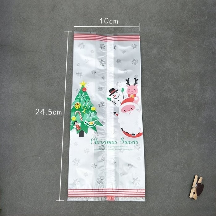 【嚴選SHOP】48入 多款聖誕機封袋 平口折邊 餅乾袋 熱封袋 磨砂包裝袋 點心 禮品 塑料 糖果 聖誕袋【X030】-細節圖6