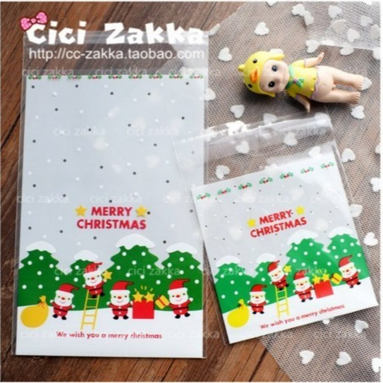 【嚴選SHOP】95入 4個聖誕老人送禮物 自黏袋 OPP袋 包裝袋 餅乾袋 糖果袋 封口袋 聖誕禮物袋【X051】-細節圖2