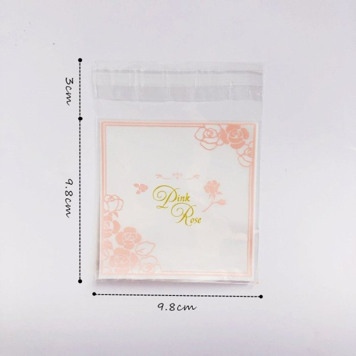 【嚴選SHOP】95入 Pink Rose OPP自黏袋 透明袋 塑膠袋 餅乾袋 西點 飾品袋【D032】-細節圖2