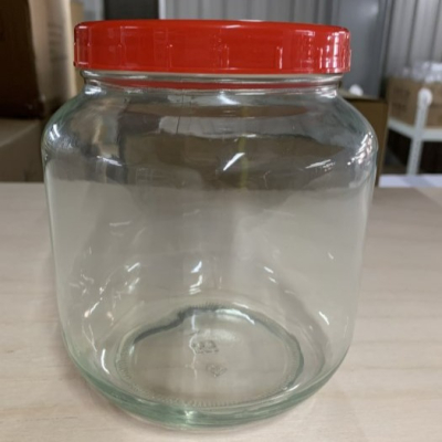 【嚴選SHOP】台灣製造 附蓋 1800cc櫻桃瓶 收納罐 果醬瓶 醬菜瓶 干貝醬 玻璃瓶 玻璃罐 儲物罐【T043】