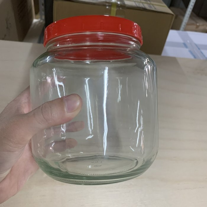 【嚴選SHOP】台灣製造 附蓋 1800cc櫻桃瓶 收納罐 果醬瓶 醬菜瓶 干貝醬 玻璃瓶 玻璃罐 儲物罐【T043】-細節圖3