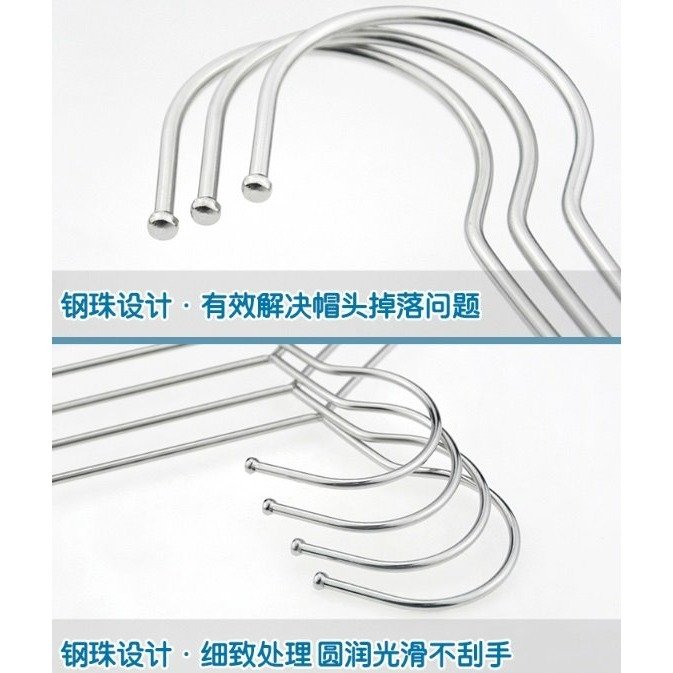 【嚴選SHOP】不鏽鋼衣架 加厚加粗衣架 防滑衣架 掛衣架 曬衣架 晾衣架 曬衣服 晾衣服 不銹鋼衣架白鐵衣【K300】-細節圖5