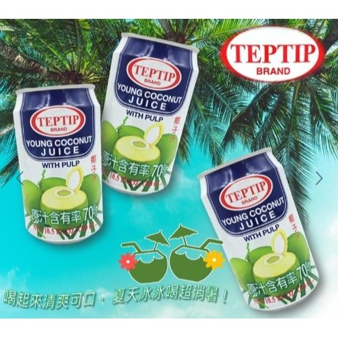 【嚴選SHOP】泰國 TEPTIP 椰子水 羅望子水 310ml 酸子汁 泰國進口椰子水 內含果肉 羅旺子汁【Z316】