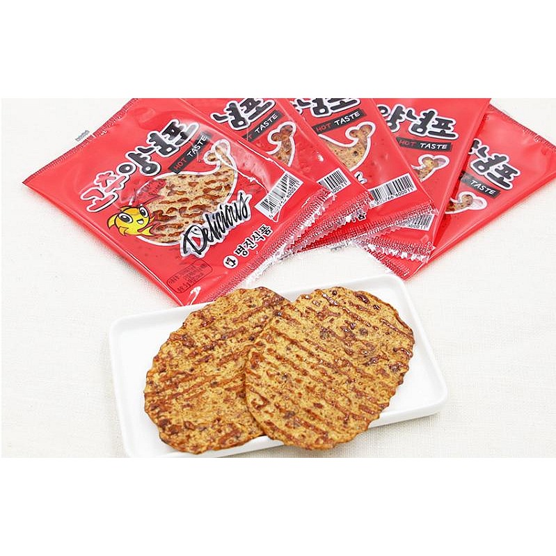 【嚴選SHOP】韓國香烤魚片(火辣風味/BBO風味) 5g/包 烤魚片 BBQ(黃) 香辣(紅) 【Z562】-細節圖4