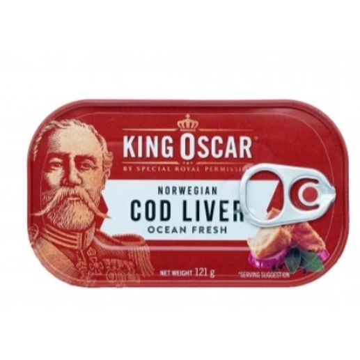【嚴選SHOP】King Oscar 奧斯卡國王鱈魚嫩肝 121g(挪威第一品牌) 鱈魚肝罐頭 魚油【Z528】-細節圖2