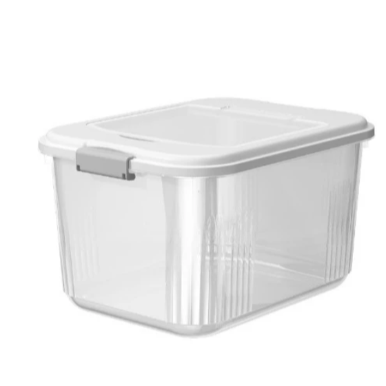 【嚴選SHOP】透明翻蓋儲米桶 米桶 儲米桶 大米桶 米桶 密封桶 密封 裝米容器 按壓式米桶 飼料罐【K392】-細節圖5