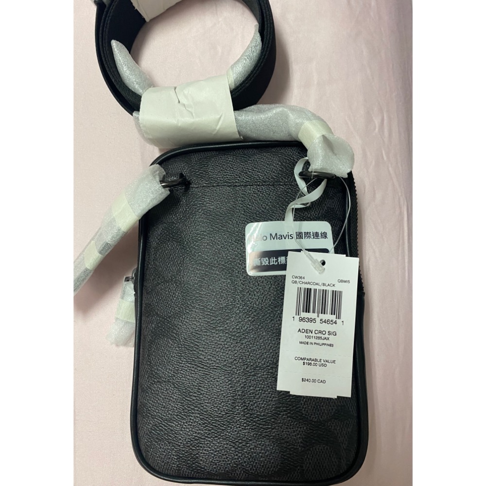 《現貨》COACH 經典老花小方包-黑老花-細節圖2