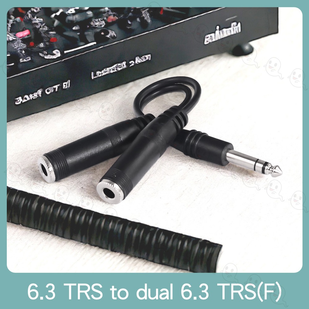 【魔音傳腦】Stander 6.3mm雙聲道 TRS 轉 雙6.5mm TRS母 分配線 Y線 Y形線 YCabl-細節圖2