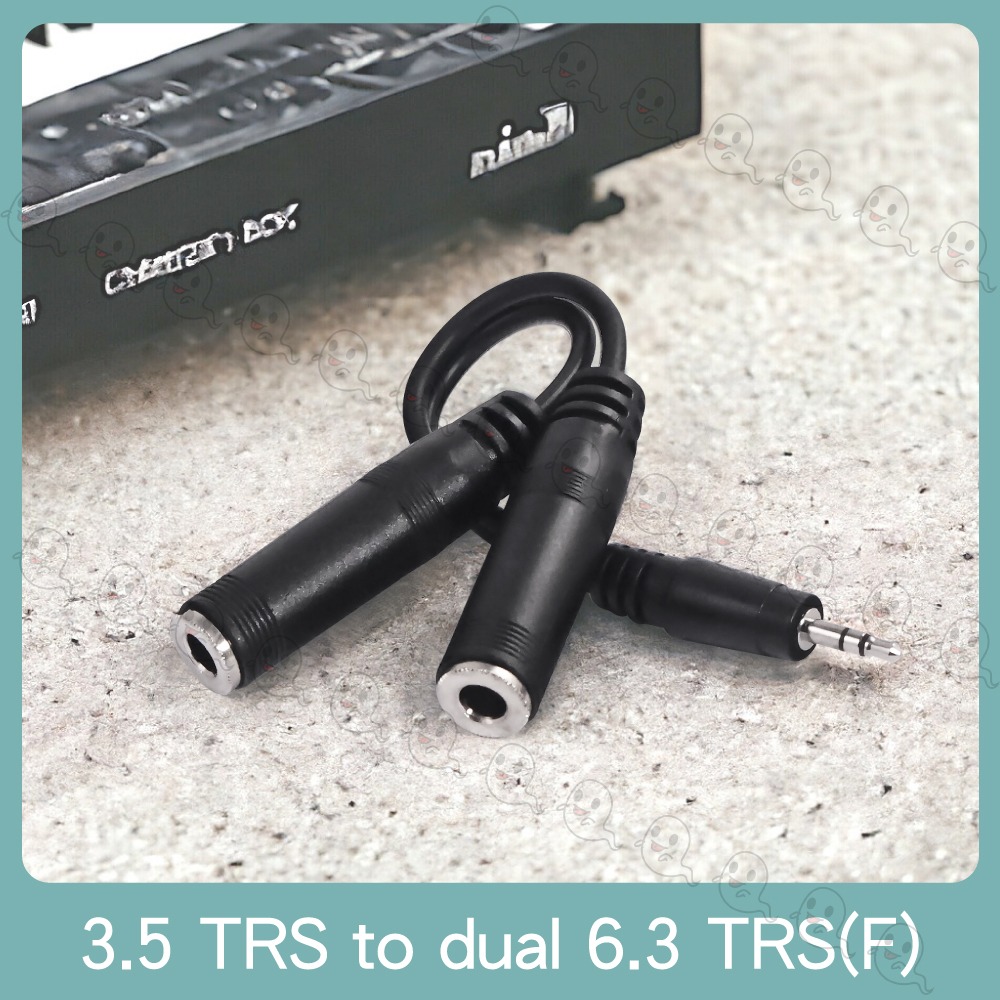 【魔音傳腦】Stander 3.5mm 立體聲公頭轉 兩個 6.3mm 母頭音源訊號 分接線 Y線 Y形線 YCabl-細節圖2