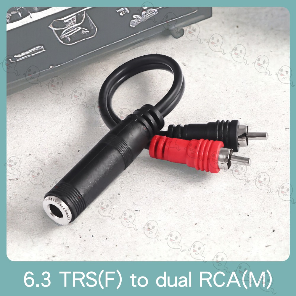 【魔音傳腦】台製 Stander Y-PR-021 6.3mm 立體聲 母插頭 RCA 公插頭 音源訊號分接線 Y型線-細節圖2