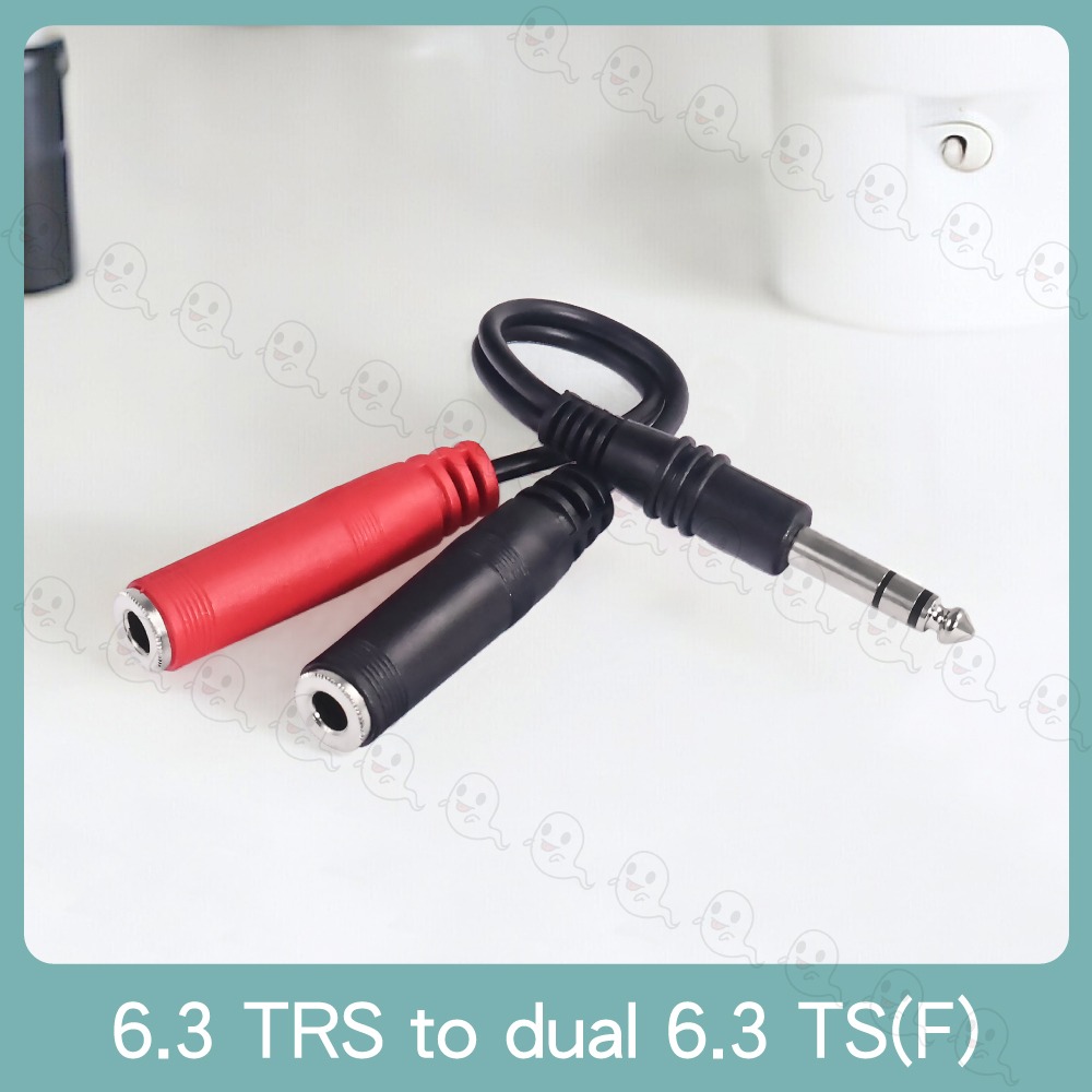 【魔音傳腦】Stander 6.3mm 立體聲公頭 轉 6.3mm 左右聲道 單音母頭 Y線 Y形線 YCabl-細節圖2