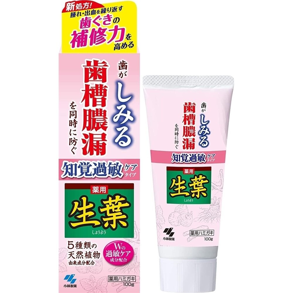 日本原裝 小林製藥 齒槽膿漏 天然草本生葉 護齦牙膏 牙周護理牙膏 金色 EX 敏感 植物配方-規格圖4