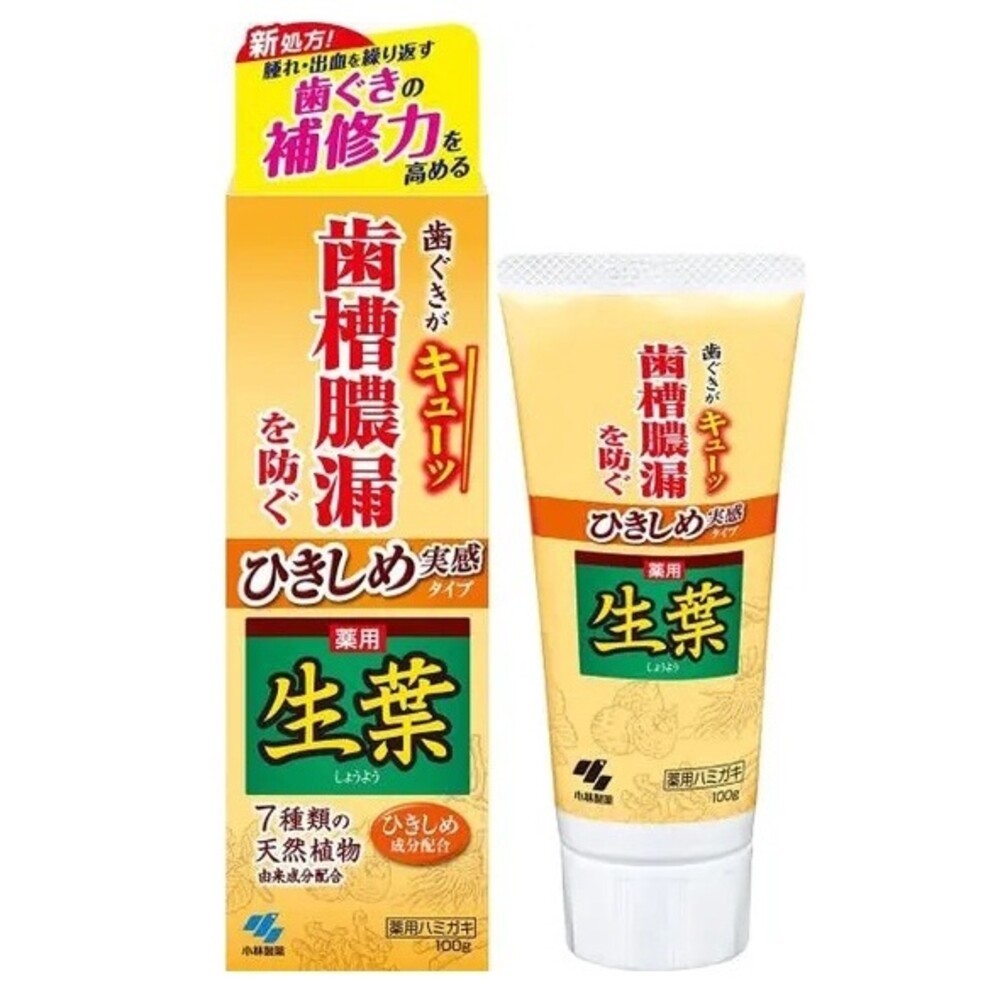 日本原裝 小林製藥 齒槽膿漏 天然草本生葉 護齦牙膏 牙周護理牙膏 金色 EX 敏感 植物配方-規格圖4