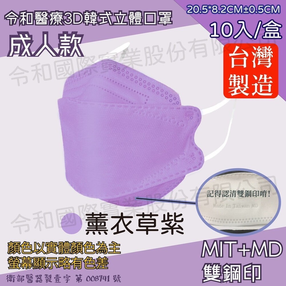 【兒童成人都有】台灣製造 現貨 令和 KF94 3D 立體 韓式 醫療口罩 魚型口罩 魚嘴口罩 成人口罩 兒童口罩-規格圖7
