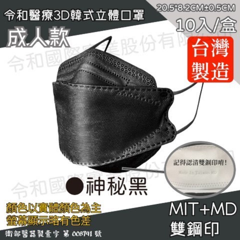 【兒童成人都有】台灣製造 現貨 令和 KF94 3D 立體 韓式 醫療口罩 魚型口罩 魚嘴口罩 成人口罩 兒童口罩-規格圖7