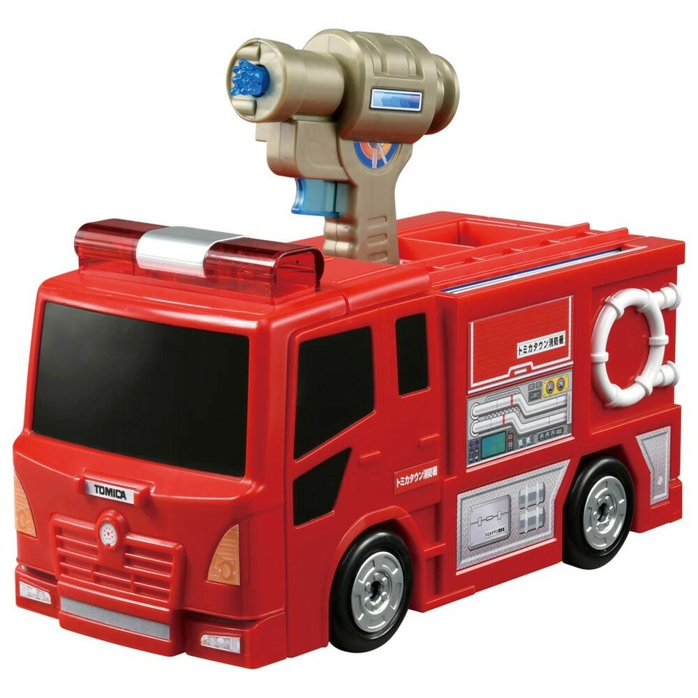 公司貨 Tomica 新城鎮系列 變形消防局 可收納小汽車 不需電池 多美小汽車 TOMY-規格圖6