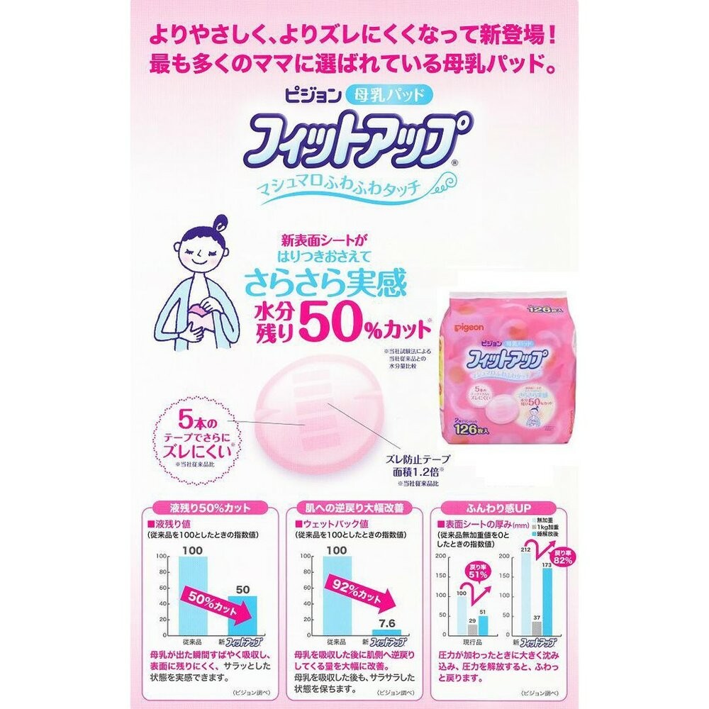 ζั͡✿百玖香✿日本境內 貝親 PIGEON 溢乳墊 防溢乳墊 126片 敏感肌用 102片 日本製 原裝進口 母乳墊-細節圖9