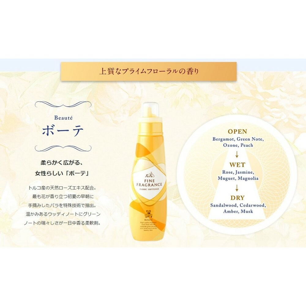 ζั͡✿百玖香✿日本 NS FAFA 熊寶貝 香氛衣物柔軟精 600ml 柔軟精 防靜電 衣物香水 抗菌-細節圖6