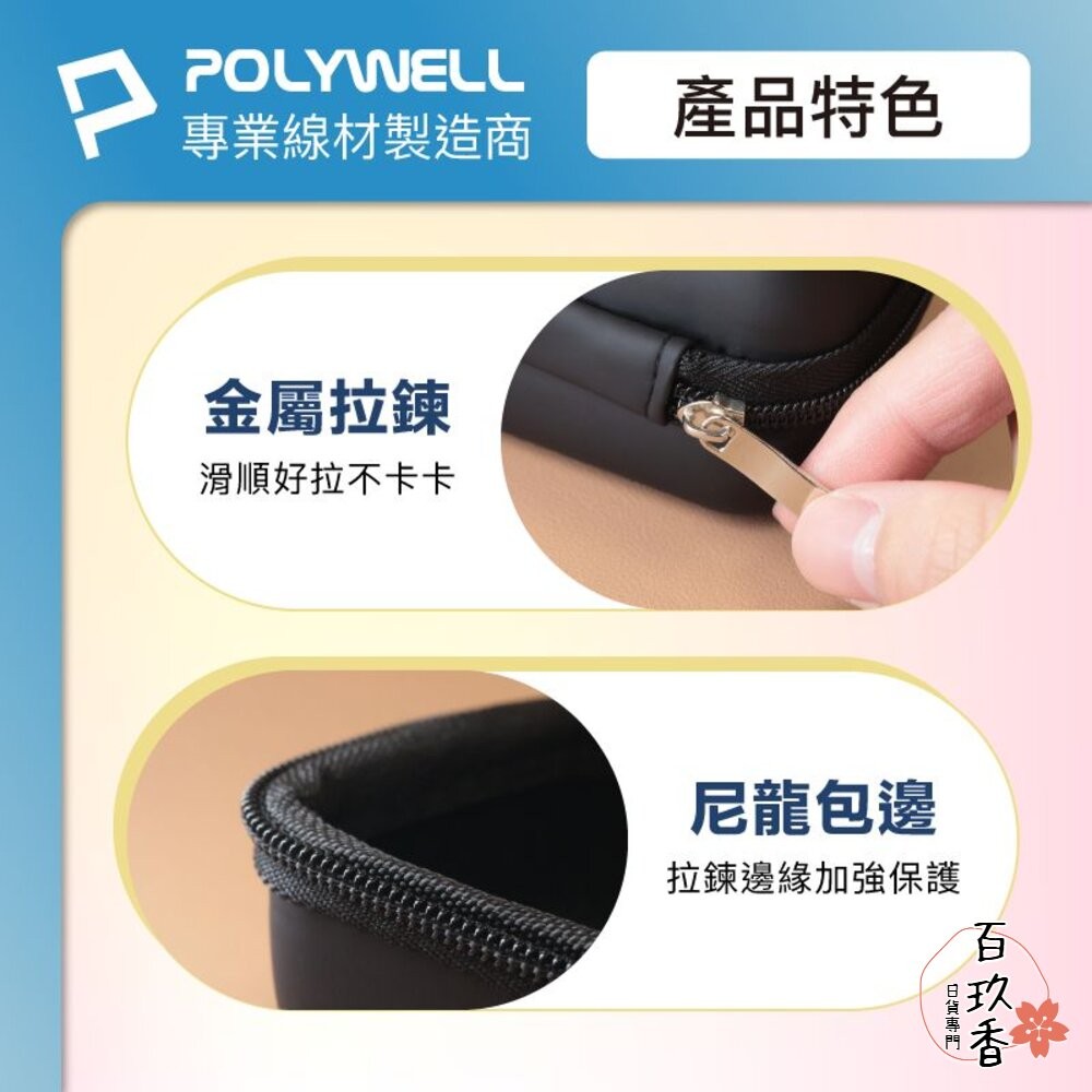 POLYWELL 硬殼 旅充 收納包 迷你 充電頭 收納 隨身小物 寶利威爾 旅遊 出差 工作-細節圖5