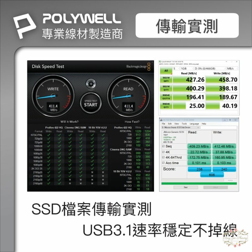 ζั͡✿百玖香✿POLYWELL USB3.1 Type-C 3A 0.5~3米 高速傳輸充電線 5Gbps 60W 寶-細節圖4