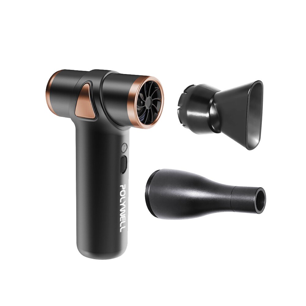 POLYWELL USB無線渦輪噴射 冷風扇 Type-C充電 小巧機身 3段風速 吹風機 寶利威爾-規格圖9