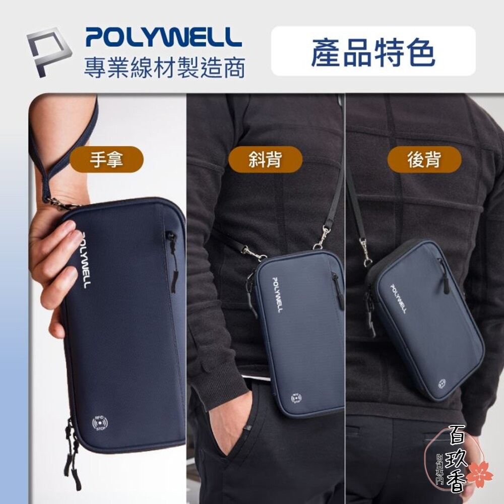 POLYWELL 護照 信用卡 旅行 收納包 RFID防護層 收納袋 旅遊 出差 寶利威爾-細節圖8