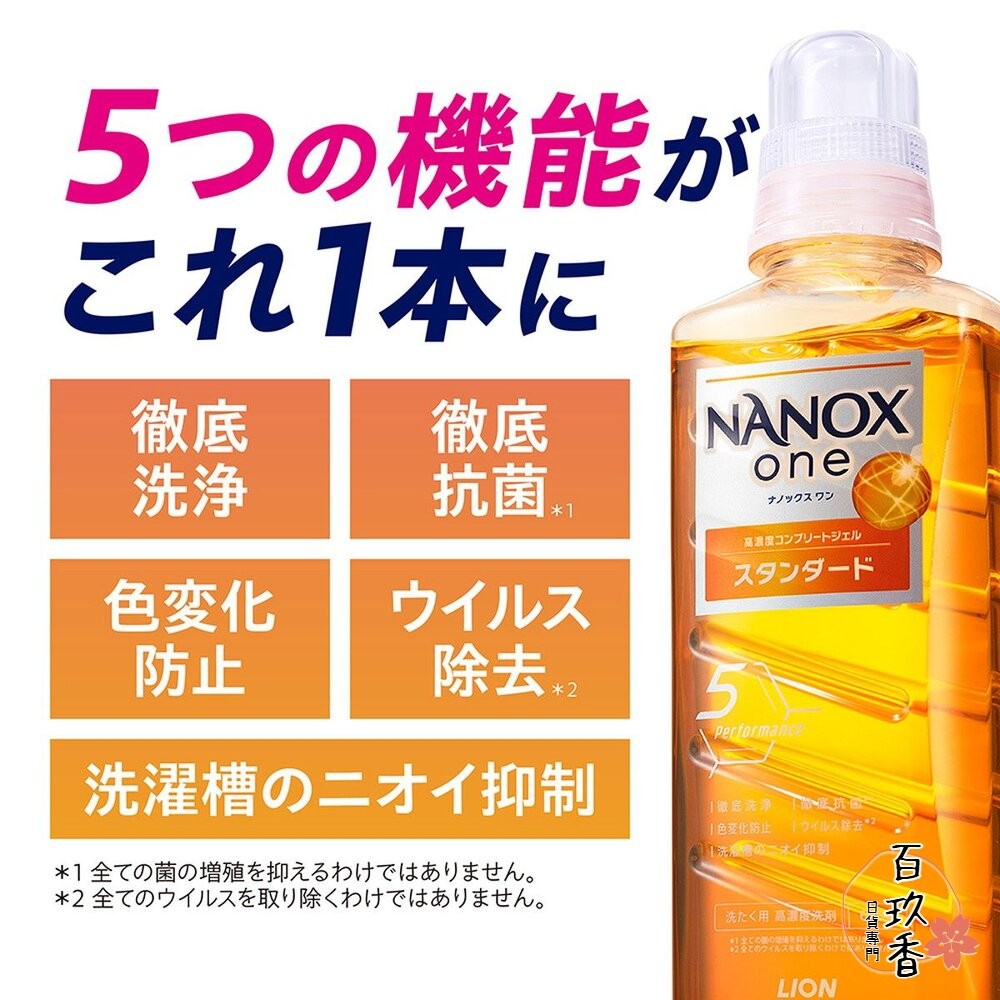 最新包裝 日本境內 獅王 LION NANOX ONE 濃縮洗衣精 奈米樂 無臭化 酵素 除臭-細節圖5