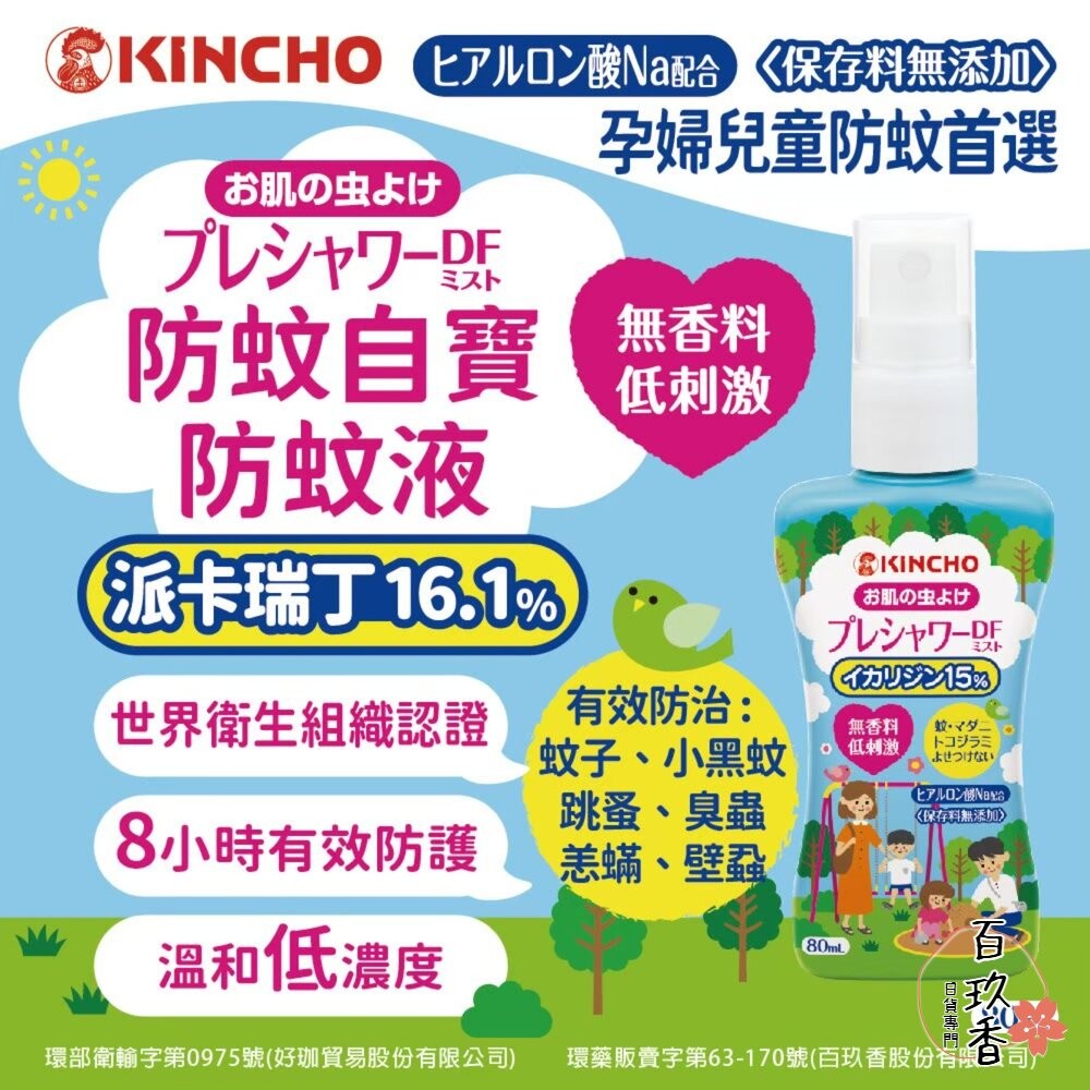 日本原裝 金鳥 KINCHO 防蚊自寶 防蚊噴霧 防蚊液 防蚊凝膠 防蚊凝露 派卡瑞丁 身體用 金雞-細節圖4