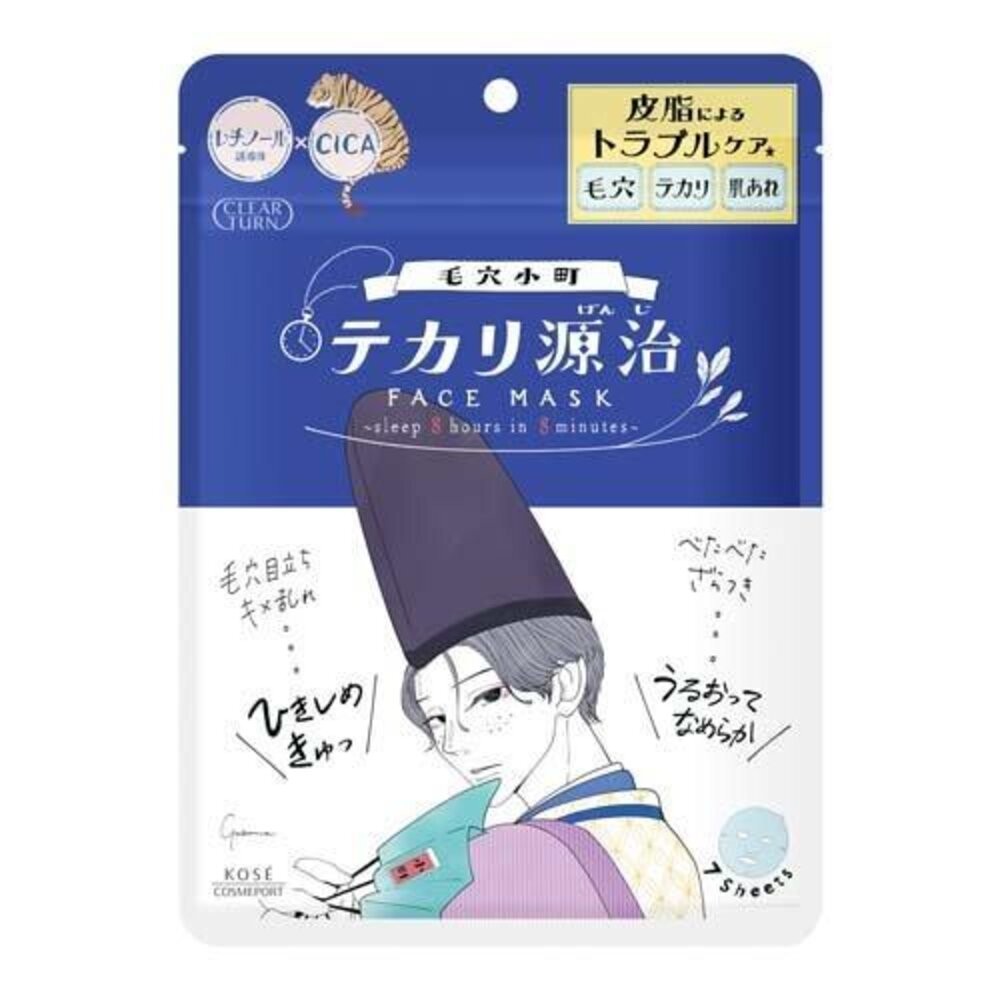 日本 KOSE 高絲 光映透 8分鐘插畫風保濕面膜 7枚入 去角質 毛孔 毛穴小町 源治 爆彈保濕-規格圖9