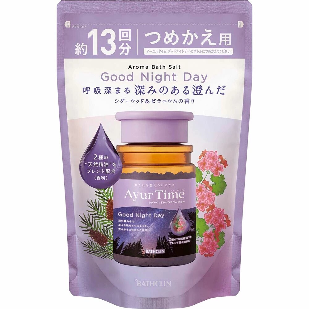 日本 巴斯克林 BATHCLIN 入浴劑 日本名湯 入浴粉 AYUR TIME 素肌 夜晚-規格圖11