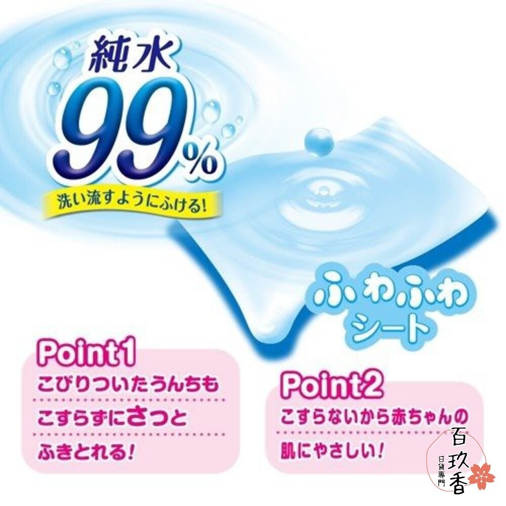 日本製 境內版 大王 Pigeon 貝親 加厚 純水 濕紙巾 補充包 99% 紙巾-細節圖3