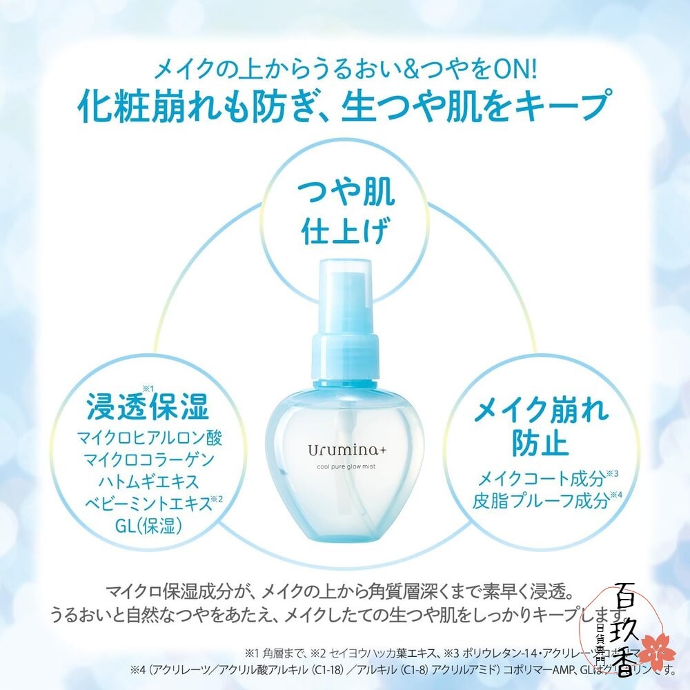 日本境內 KOSE 高絲 光澤滋潤 定妝噴霧 urmina+ 保濕 補水 長效持妝 70ml-細節圖4