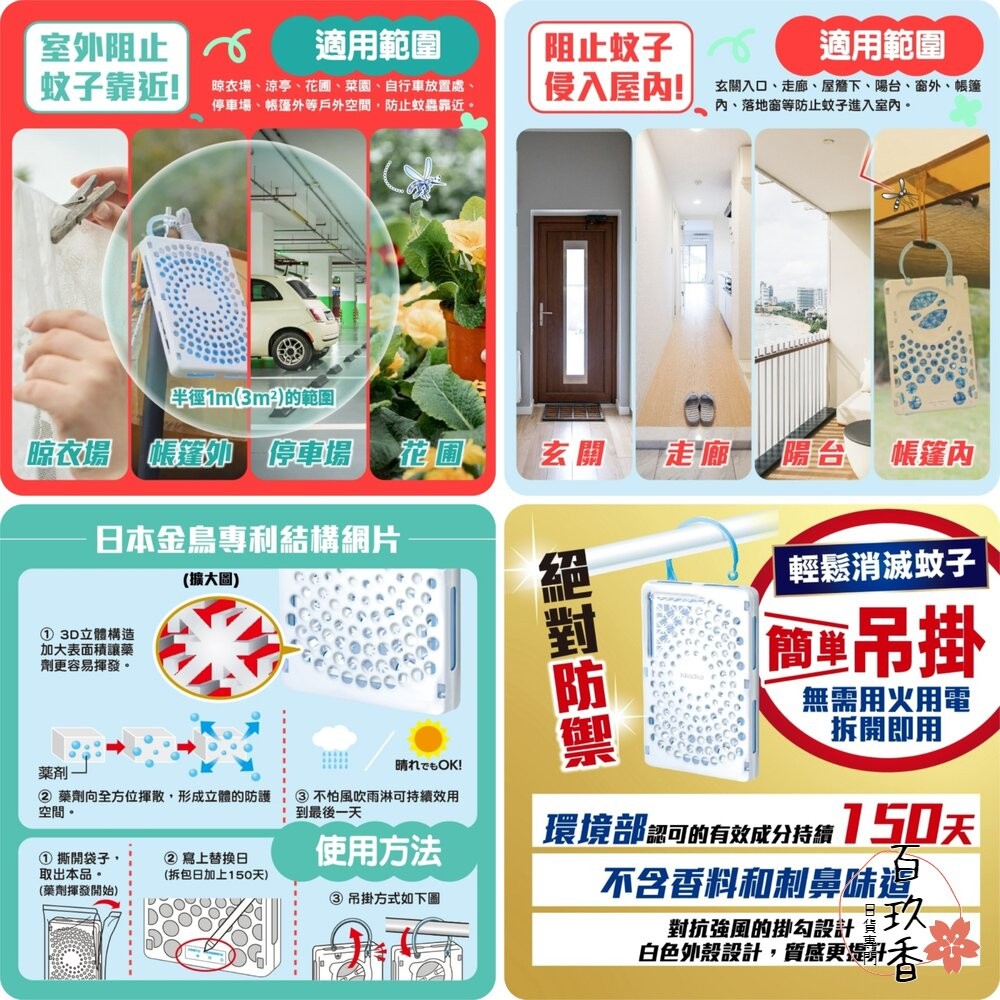 日本原裝 金鳥 KINCHO 防蚊掛片 防蚊噴霧 金雞 小黑蚊 蒼蠅 蚊子 防蚊 掛片-細節圖10