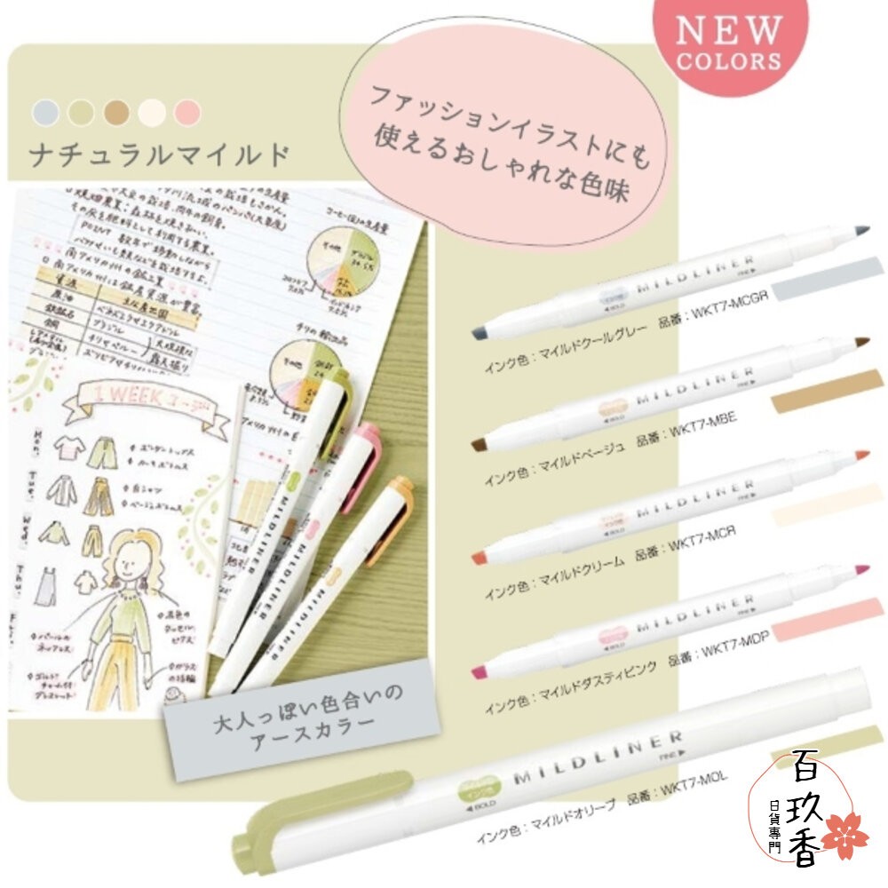 2025新色上架 斑馬 ZEBRA 柔和色系螢光筆 做筆記 畫重點 文具 螢光筆 雙頭 WKT7 MILDLINER-細節圖5