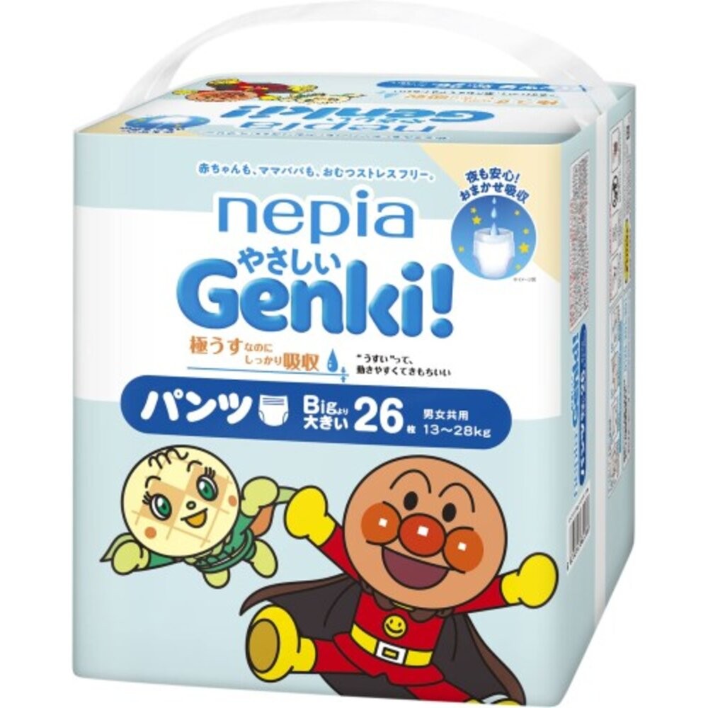 【優惠中】日本境內 王子 NEPIA GENKI 麵包超人 尿布 拉拉褲 紙尿布 紙尿褲 褲型-規格圖5