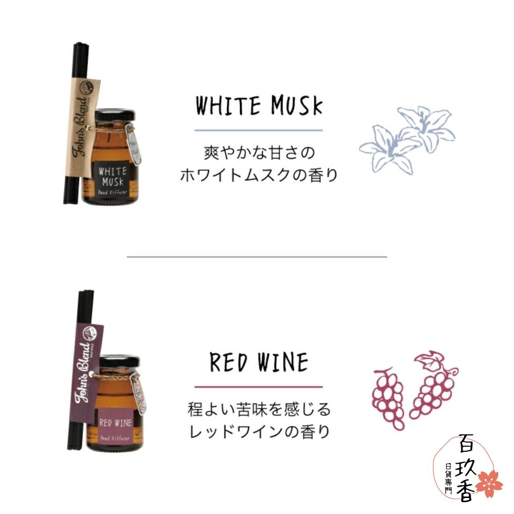 日本境內 John's Blend 居家香氛 擴香瓶 擴香棒 室內芳香 香氛瓶 擴香 藤條 香薰-細節圖7