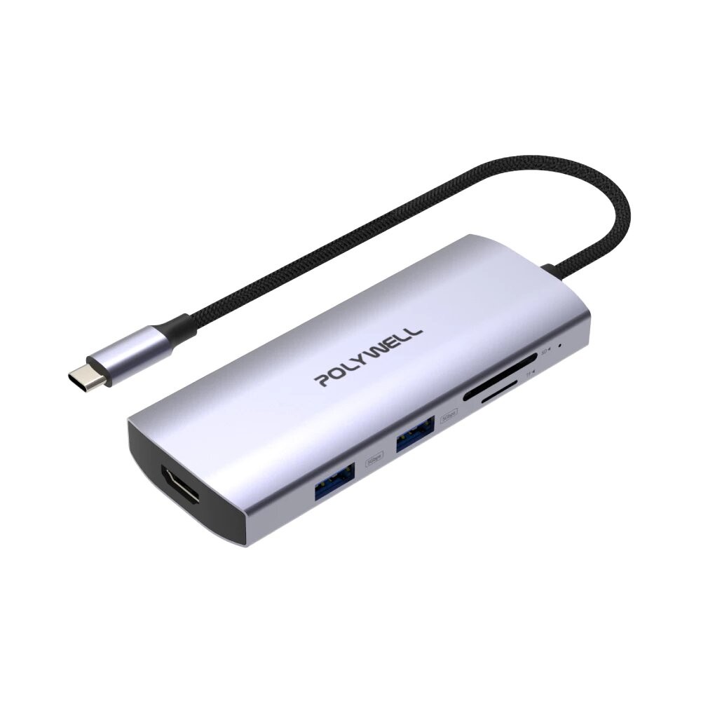 POLYWELL Type-C 九合一 多功能 集線器 讀卡機 HUB 100W PD快充 HDMI SD-規格圖10