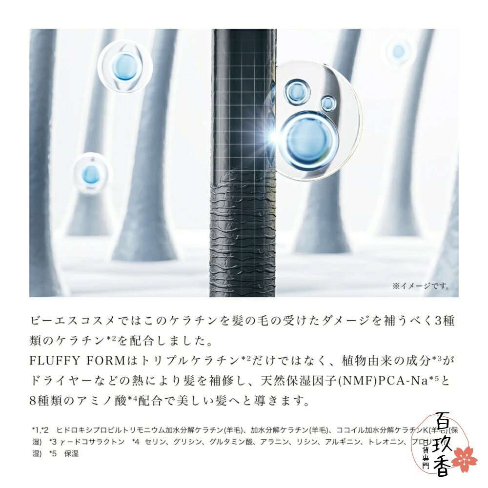 贈旅行隨身包 日本 FLUFFY FORM 蓬鬆柔順角蛋白洗髮露 洗髮精 護髮素 護髮乳-細節圖4