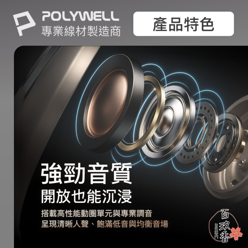 POLYWELL OWS 開放式 耳掛式 藍芽 無線耳機 不入耳 USB-C充電 觸控式操作 大音量 配戴舒適-細節圖4