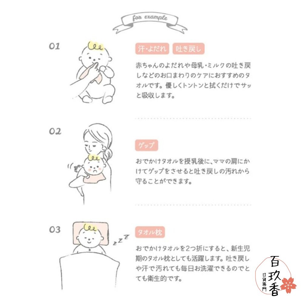 日本製 津OBORO 新生兒 嬰兒 純棉 方巾 口水巾 毛巾 快速吸水 紗布巾 親膚 敏感肌-細節圖9