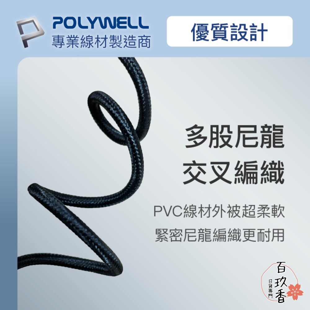 POLYWELL USB-A Lightning 編織 快充線 充電線 寶利威爾 20W 適用蘋果 iphone-細節圖4