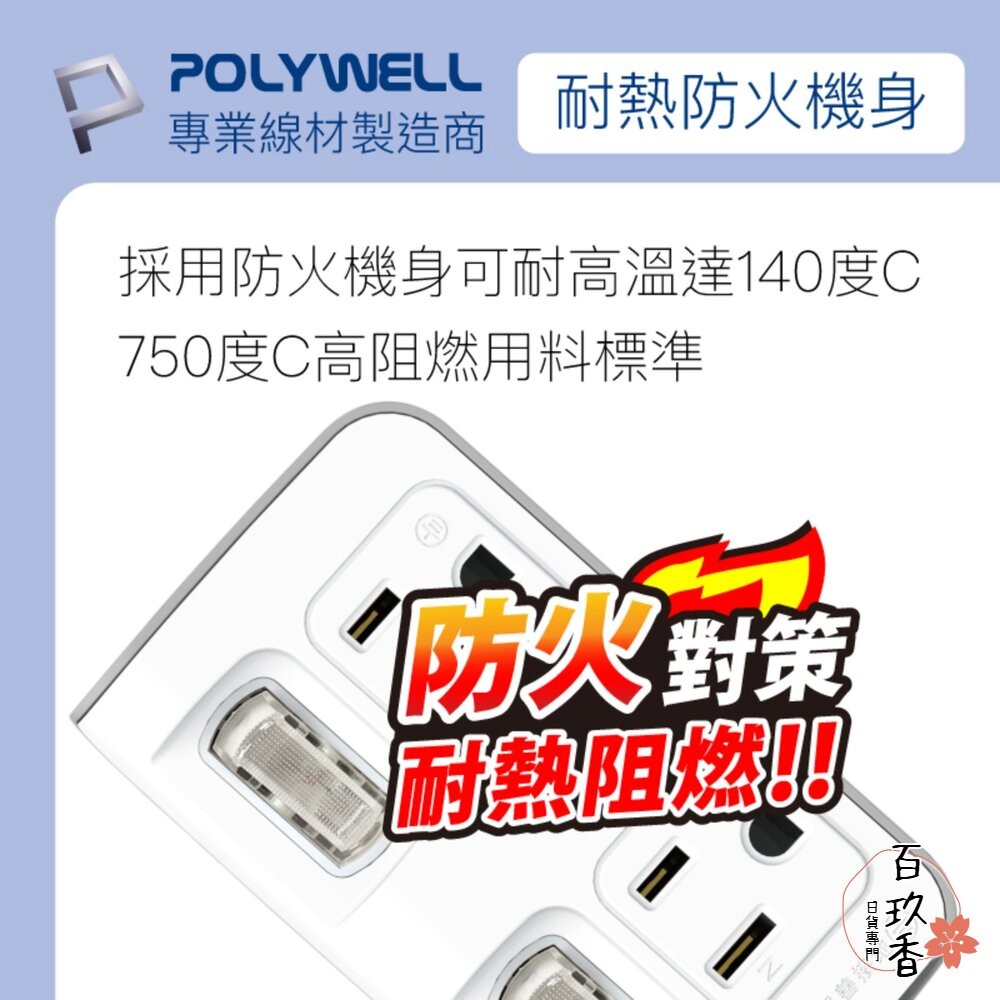 POLYWELL 節能小壁插 3P轉2P 省空間 2切2座 獨立開關 台灣製造MIT 寶利威爾-細節圖5