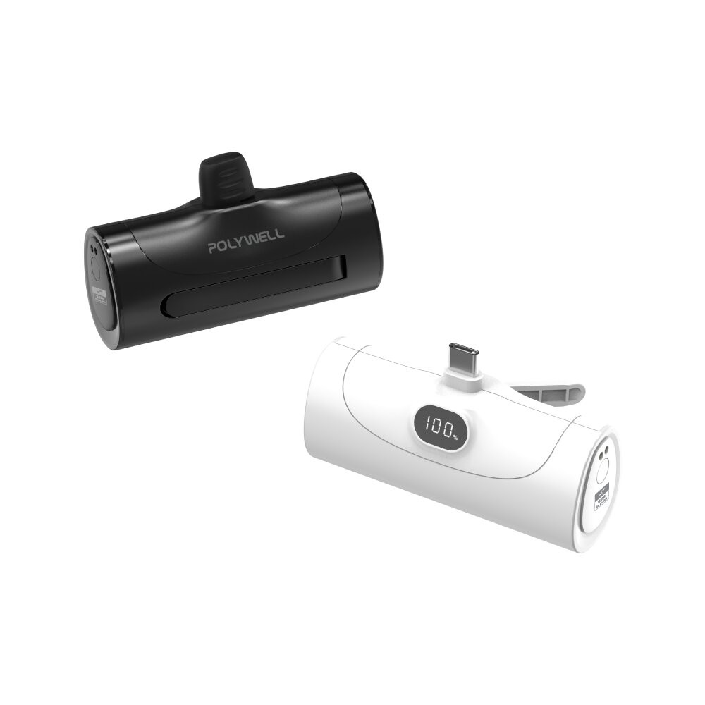 POLYWELL 直插式 快充 行動電源 5000mAh 20W Type-C 充電座 體積小 重量輕 寶利威爾-規格圖9
