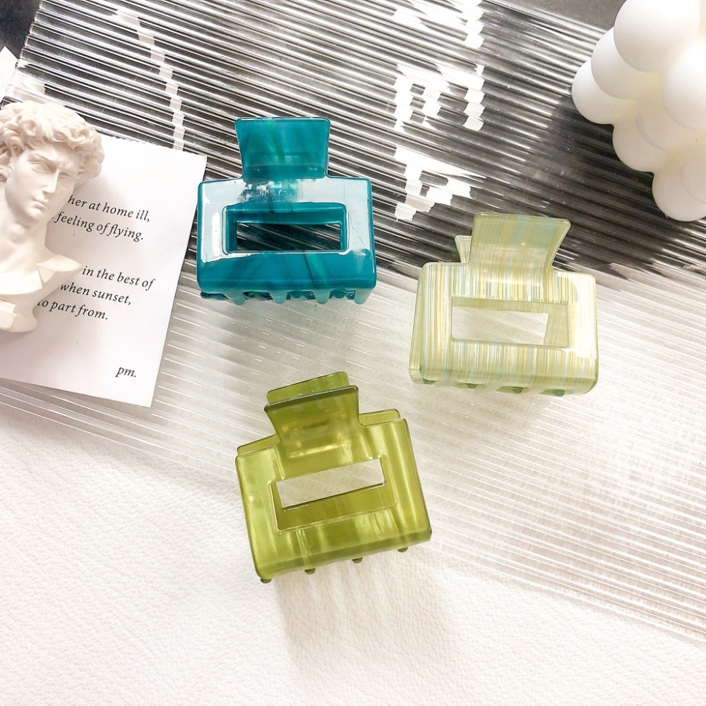 發票+台灣現貨天天寄【粉紅菲菲】韓版醋酸抓夾簡約鏤空小號髮夾少女髮抓復古玳瑁色馬尾髮夾鯊魚夾（A001）38-0232-細節圖4