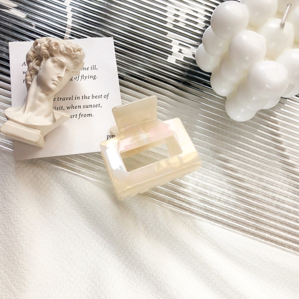 發票+台灣現貨天天寄【粉紅菲菲】韓版醋酸抓夾簡約鏤空小號髮夾少女髮抓復古玳瑁色馬尾髮夾鯊魚夾（A001）38-0232-細節圖6