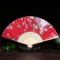 發票+台灣現貨天天寄【粉紅菲菲】竹骨中國風工藝品女扇復古綢布扇日式和風折扇 扇子（7425-62）35-0260-規格圖9