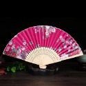 發票+台灣現貨天天寄【粉紅菲菲】竹骨中國風工藝品女扇復古綢布扇日式和風折扇 扇子（7425-62）35-0260-規格圖9